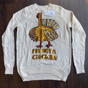 NWT H&M Thanksgiving Turkey - I’m Not A Chicken Sweater - XS